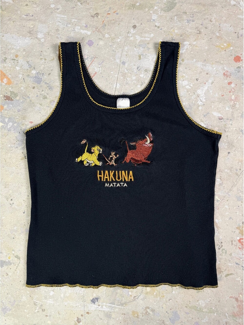 Vintage 90s Disney Lion King Hakuna Matata Embroidered Tank S